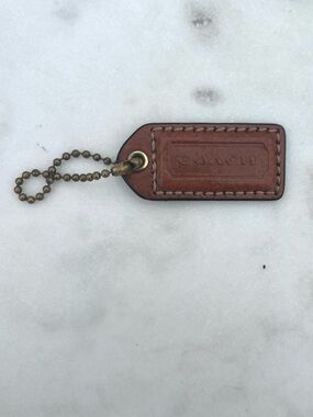 COACH Vintage Leather Hang Tag, Brown